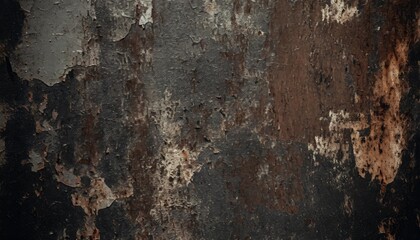 peeling paint on the rust wall empty for design pattern cover overlay texture background and other surface of old steel background - obrazy, fototapety, plakaty