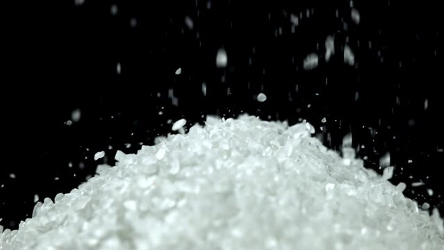 Super slow motion salt. High quality FullHD footage