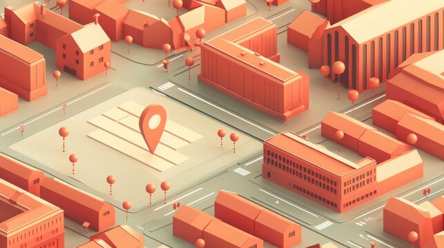 Geofencing and location based marketing concept illustration. With GPS and geo targeting, businesses can use proximity marketing and location services to reach their target audience.