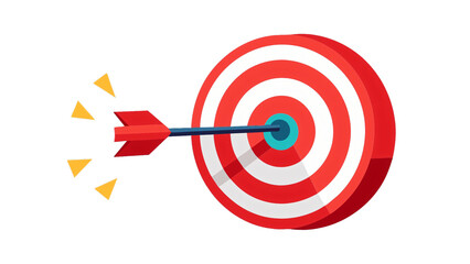 Successful Aim: Red Bullseye with Arrows