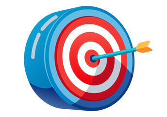 Accurate Aiming: Target with Red Arrows Hits Bullseye
