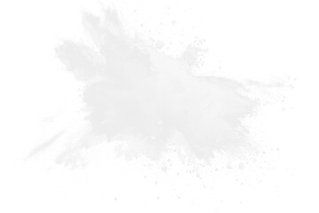 white powder pulver explosion isolated on white or transparent png