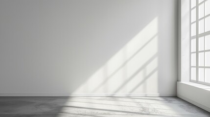 Obraz premium Wall Art Mockup, white wall, light and shadow blurry background, 3d render