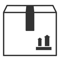 Delivery box, cardboard parcel line icon
