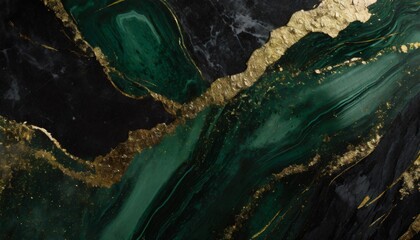 emerald green and gold marble background invitation card backdrop banner ai generated