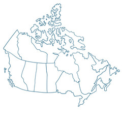 map of Canada. Borders of the provinces - obrazy, fototapety, plakaty