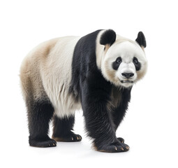 Giant panda standing on a white background