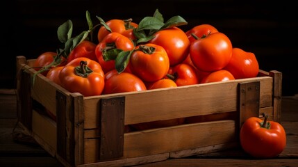 Charming display of fresh persimmons in a rustic crate