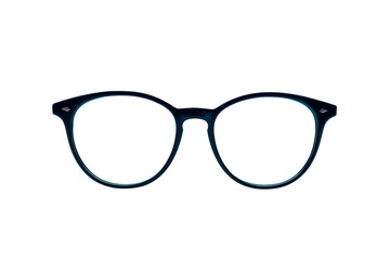 Round eyeglasses with modern and minimal style isolated on background, optical accessories for male and female in daily life.