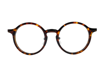 Round eyeglasses with modern and minimal style isolated on background, optical accessories for male and female in daily life.