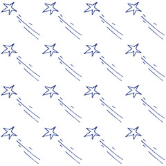 Children's cute pattern. Flying Star. A cute, minimalist set of wall art for the children's room. Seamless pattern collection. Children's design by Doodle.