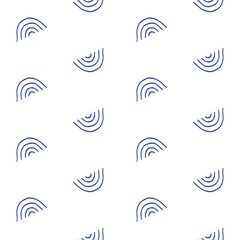 Children's cute pattern. A rainbow drawn by hand. A cute, minimalist set of wall art for the children's room. Seamless pattern collection. Children's design by Doodle.