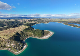 Tranquil lakes, sandy beaches, blue water.  The Kai Iwi Lakes, Taharoa Domain, Northland, New Zealand