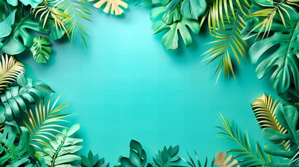 Keuken spatwand met foto Bright and Airy Tropical Composition, Perfect for Invoking a Sense of Paradise and Relaxation in Creative Projects © Jahid