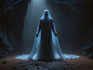 ghostly apparition in a cave