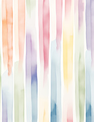 Watercolor stripe pattern abstract background. Gradient splattered rainbow background, hand drawn with watercolor ink. Seamless painted pattern, decoration. Imperfect illustration. Pastel bright color