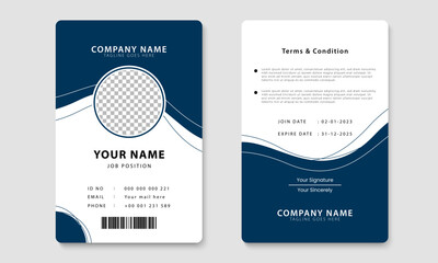 Minimalist ID card design template. Company ID card layout. Business identity card design. Vector