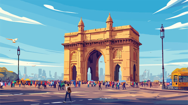 Hand drawn sketch of Gateway of india Mumbai India