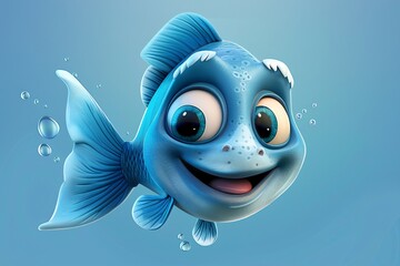 a cartoon fish with big eyes