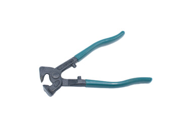 Heavy duty tile nippers cutter tool with green blue rubber grip handles tool used to nip or remove...