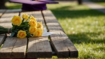 flowers on a bench
