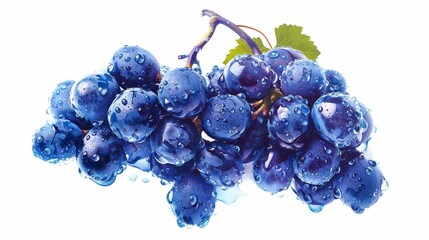 A bunch of wet Isabella grapes isolated on white as the design element for a package