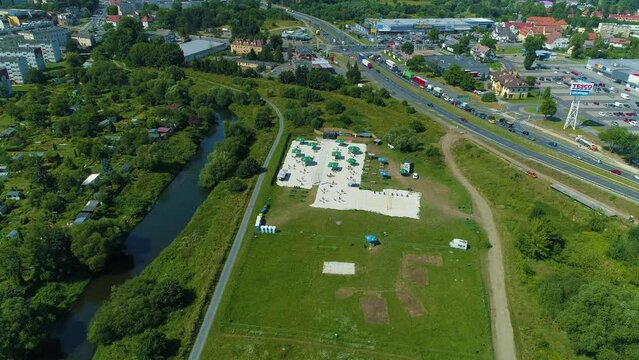 Landscape Bobr River Jelenia Gora Aerial View Poland