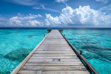 Fototapeta premium A pier on crystal clear ocean
