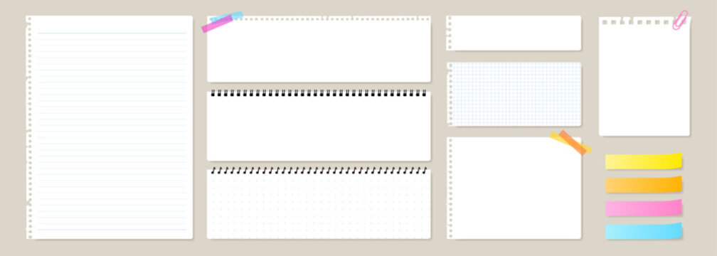 Realistic notebook scraps material