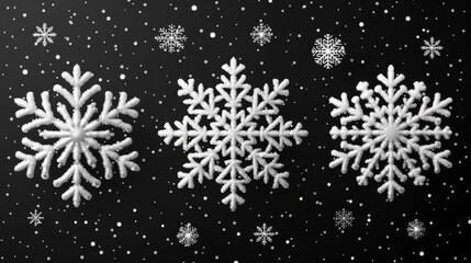 Naklejka na ściany i meble Detailed snowflakes falling from a tree. Isolated on transparent background. Modern illustration, EPS 10.
