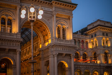 Gallery of Victor Emmanuel II in Milan, Italy, Europe. Galleria Vittorio Emanuele is fashion mall,...