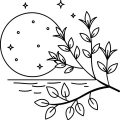 black and white floral vector illustration