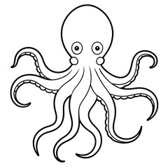 octopus cartoon coloring page