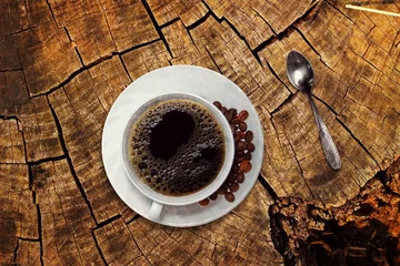 Foto op Plexiglas "Coffee, a morning ritual, energizes with its bold aroma and rich taste. It sparks conversations, fuels creativity, and warms the soul with each sip."    © VULAM