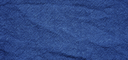 Blue cotton fabric texture background, Wrinkle surface textile, wallpaper, banner