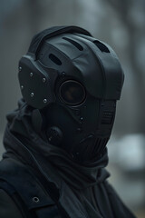 A Staring Expression from the Depths of Stealth and Protection: The Black MP5 Mask