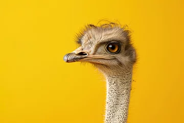 Rolgordijnen a close up of an ostrich's head © Gheorhe