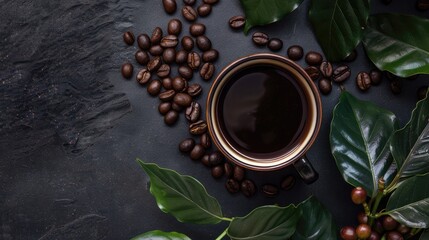 Black coffee. Generative AI