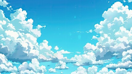 Blue sky with clouds. Generative AI