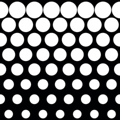 Halftone round pattern vector illustration. Geometric seamless pattern on isolated background. Circle decrease sign concept.