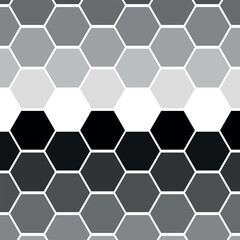 Gray wallpaper with honeycomb vector illustration.  Geometric seamless pattern on isolated background. Hexagon fade sign concept.
