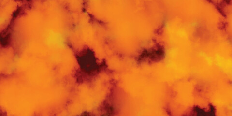 Burning background. Orange sun clouds background. Background of paint. Orange watercolor background. 