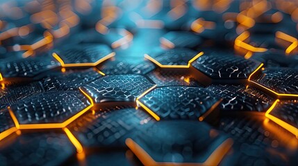 Obraz premium Hexagonal background. Generative AI