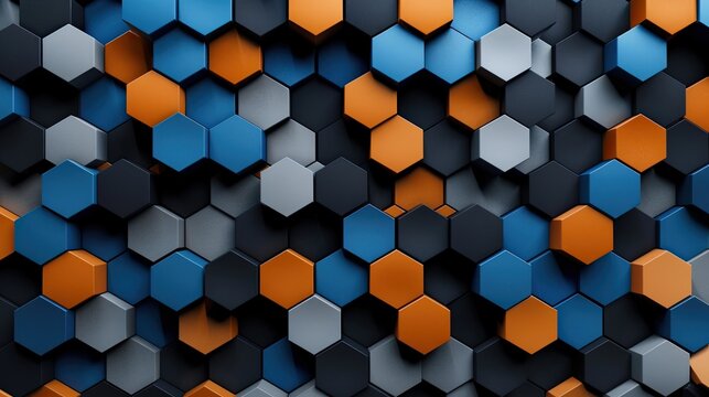 Hexagon pattern background. Generative AI