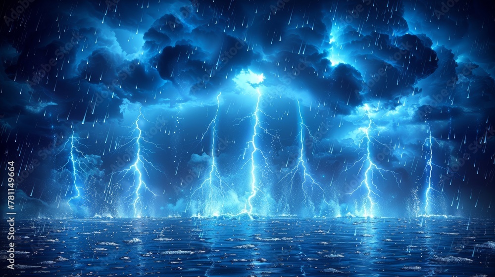 Aufkleber various lightning effects, set of zippers. stormy clouds with lightning effects isolated on transpar