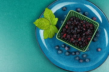 Fresh and dried berries, dessert. - 781149696
