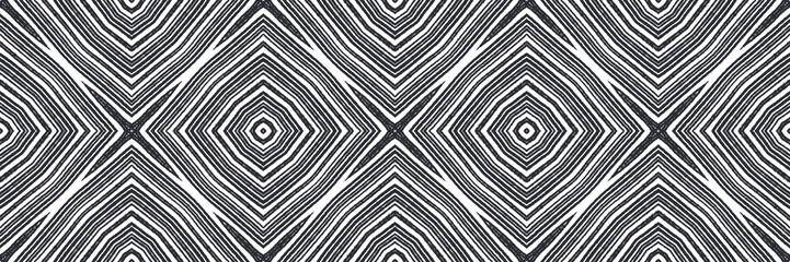 Textured stripes seamless border. Black - 781150277
