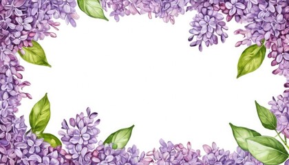 Indulge in whimsy with our watercolor lilac floral frame mockup. Delicate blooms frame the space, inviting your text or photo