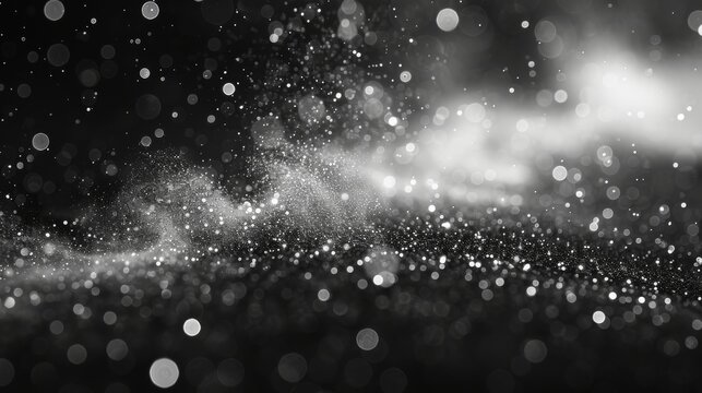 PNG white dust light. Bokeh light effect background. Christmas design background with shining dust, glowing lights, confetti, and sparks.