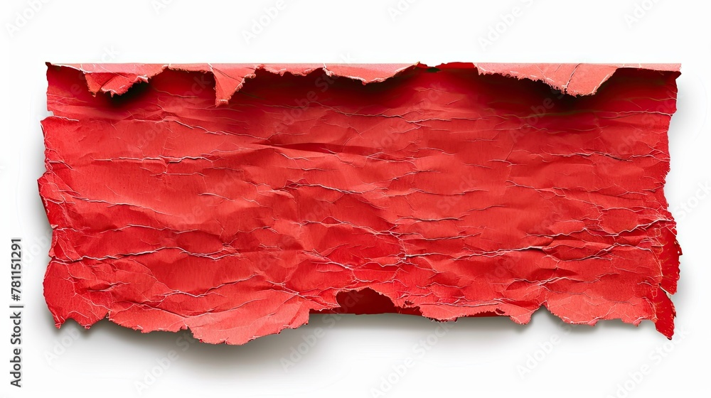 Wall mural Red paper sticker. Generative AI